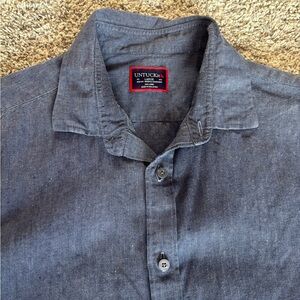UNTUCKit Men's Blue Linen Shirt